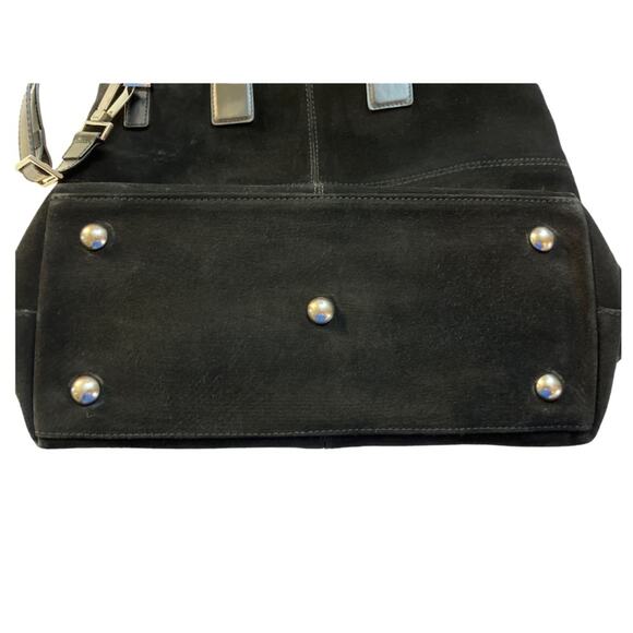 Gucci Tom Ford Vintage Made In Italy Black Suede Tote Bag Rago Bros Restored - Picture 9 of 13